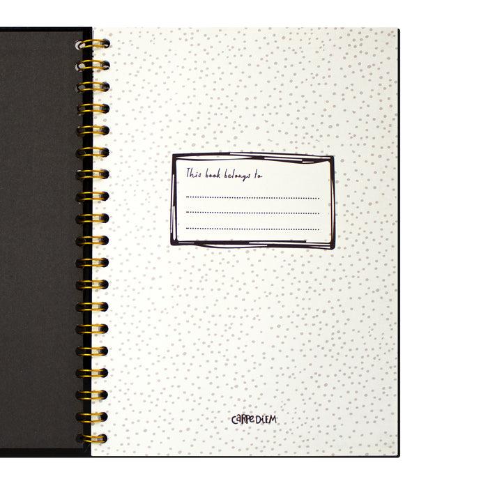 Carpe Diem Black B5 Hardcover Notebook