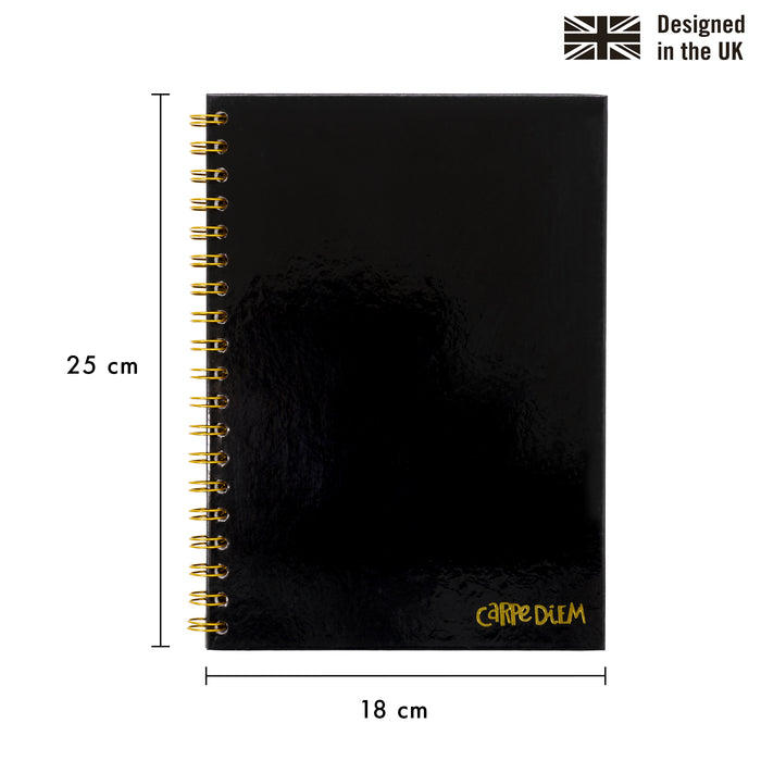 Carpe Diem Black B5 Hardcover Notebook