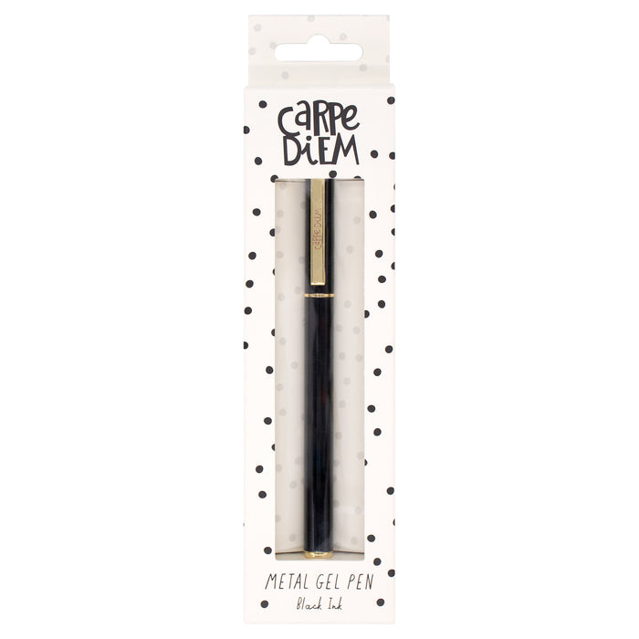 Carpe Diem Black Metal Gel Pen