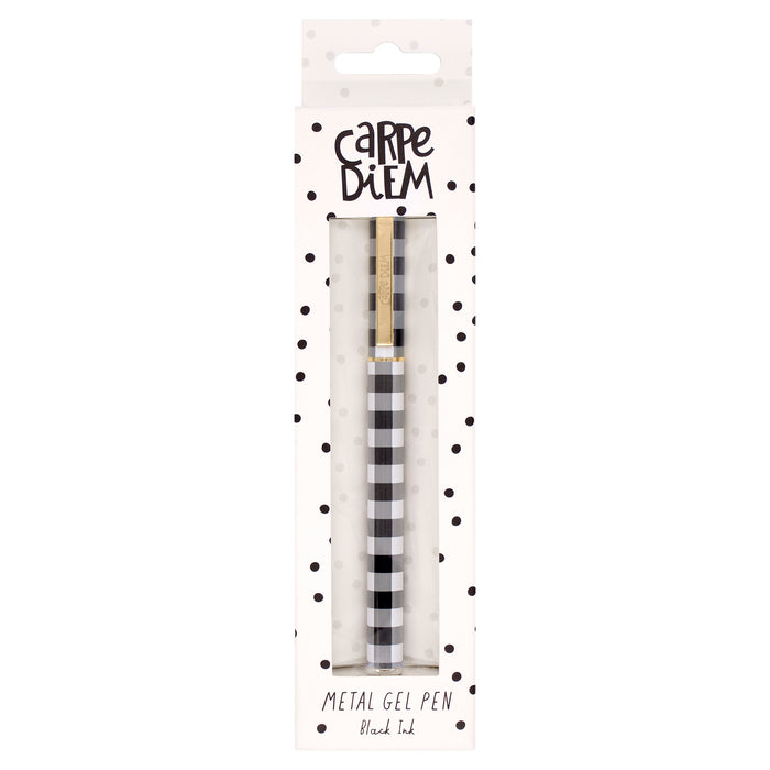 Carpe Diem Buffalo Check Metal Gel Pen