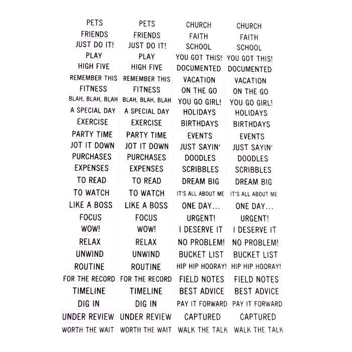 Carpe Diem Clear Planner Label Stickers