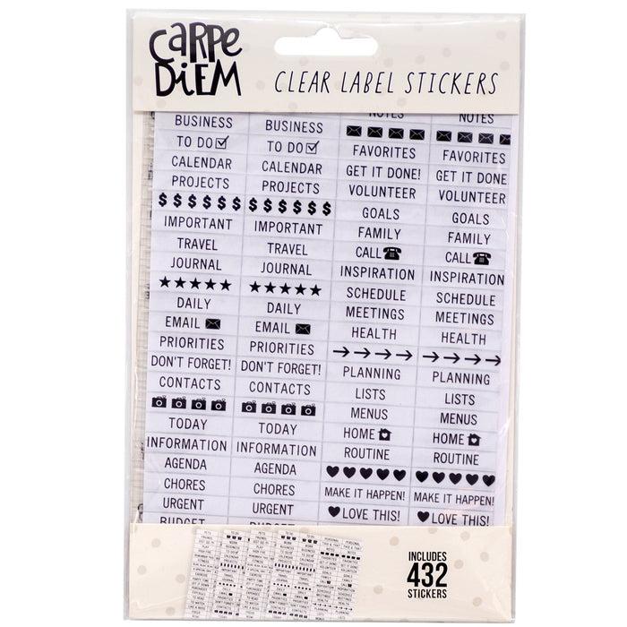carpe diem Clear Planner Label Stickers