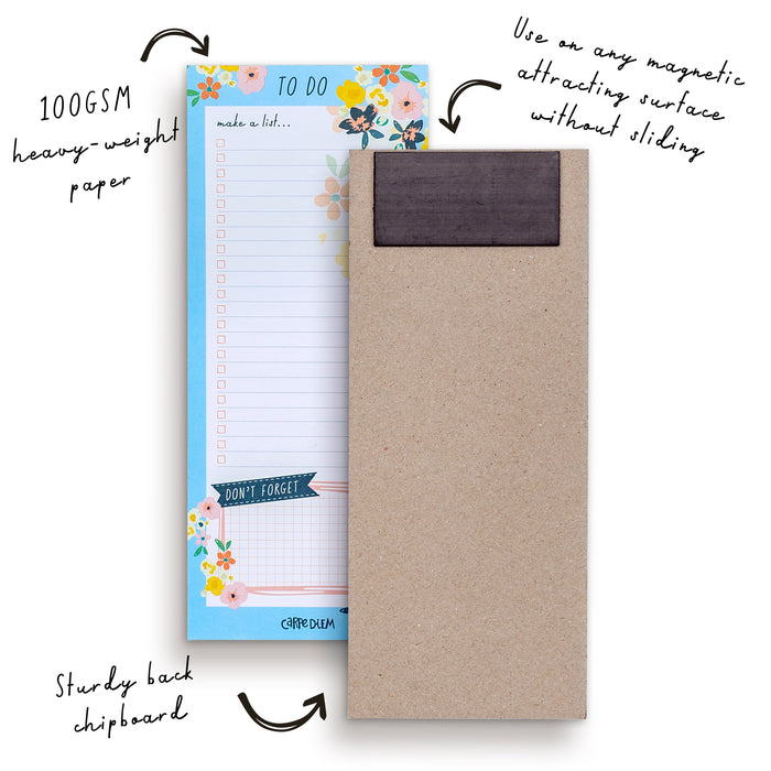 Carpe Diem Ditsy Floral Magnetic To Do List