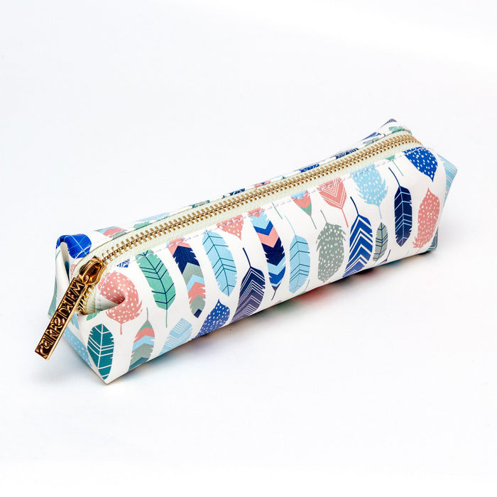 carpe diem Feathers 8" Slim Pencil Case/Pouch
