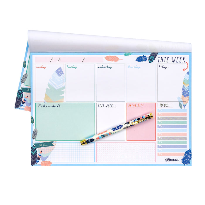 Carpe Diem Feathers Weekly Planner Pad