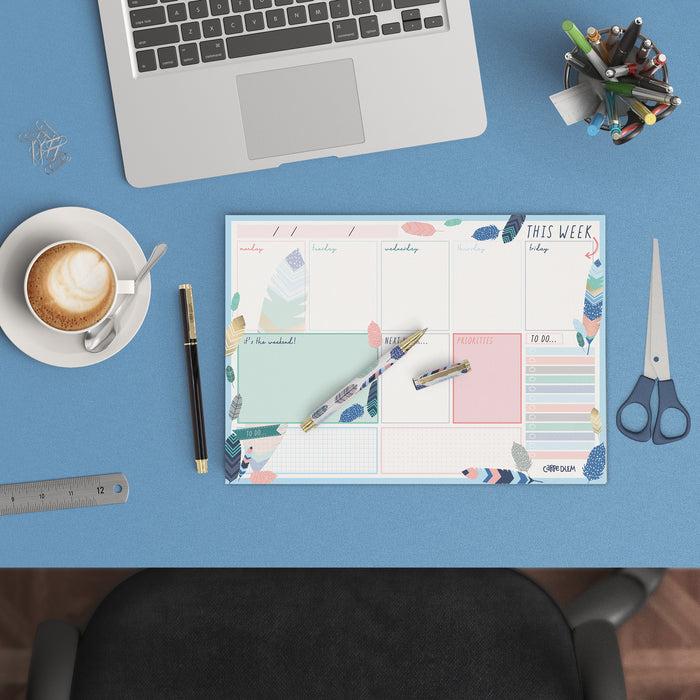 Carpe Diem Feathers Weekly Planner Pad