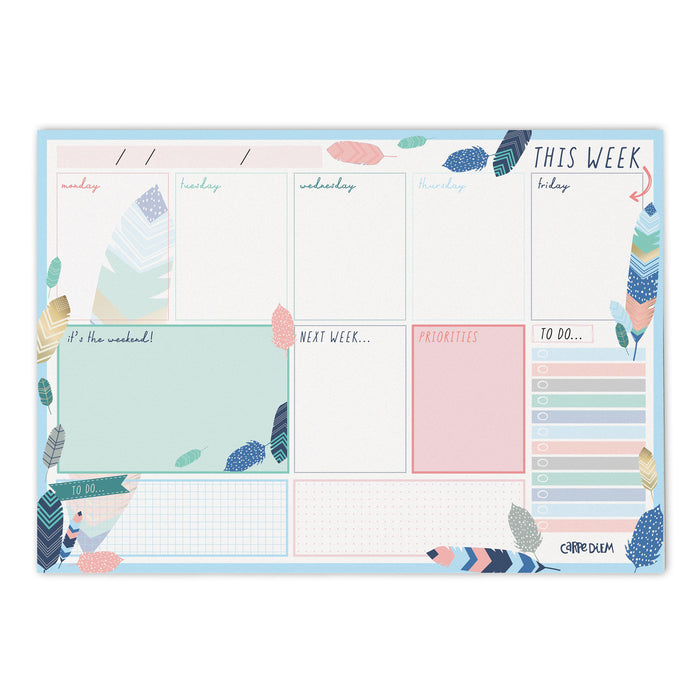 carpe diem Feathers Weekly Planner Pad