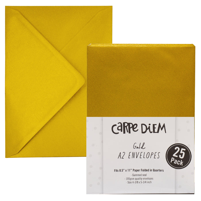 Carpe Diem Gold A2 Envelopes - Pack Of 25