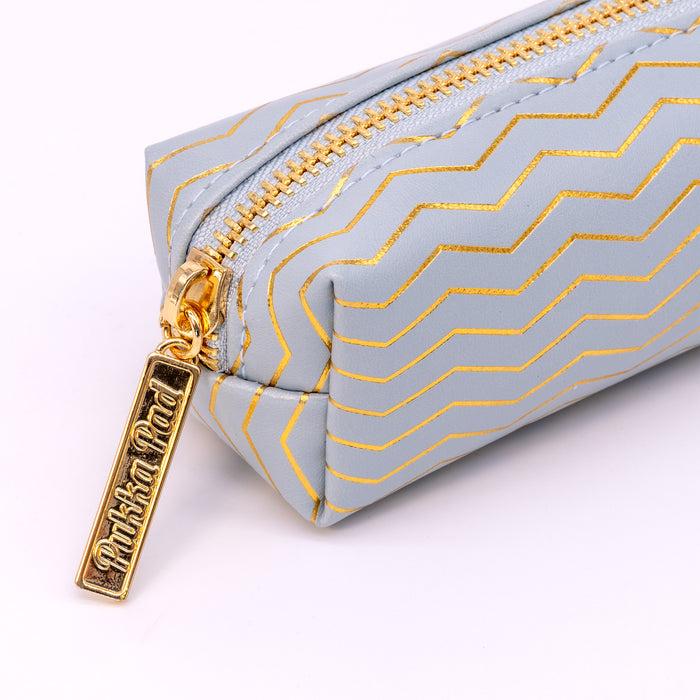 Carpe Diem Haze Slim Pencil Case In Blue