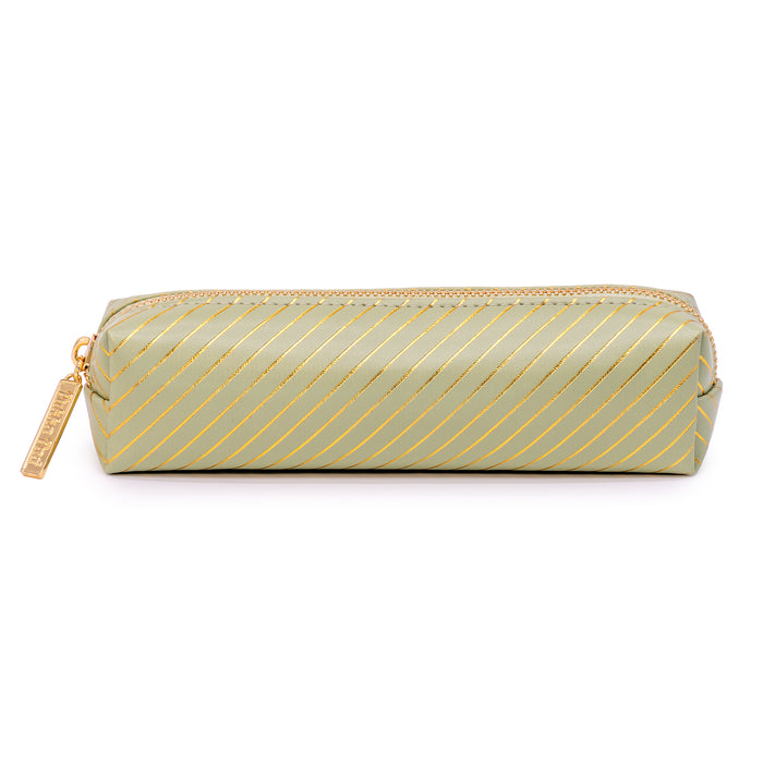 Carpe Diem Haze Slim Pencil Case In Green