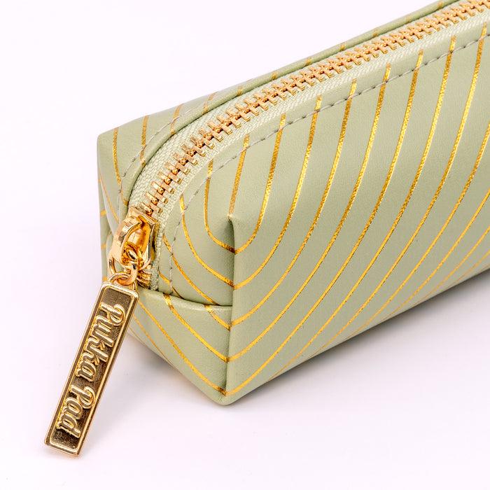 Carpe Diem Haze Slim Pencil Case In Green