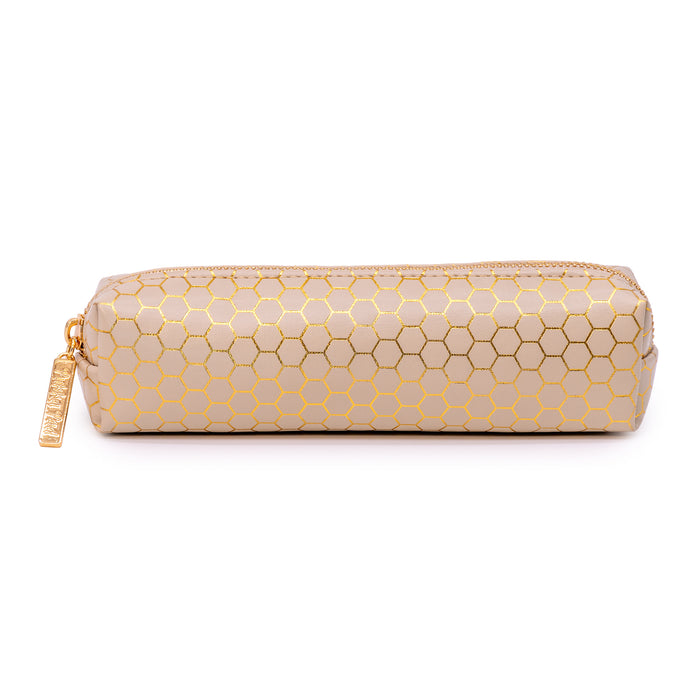 Carpe Diem Haze Slim Pencil Case In Taupe