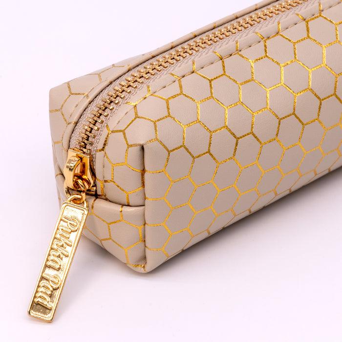 Carpe Diem Haze Slim Pencil Case In Taupe