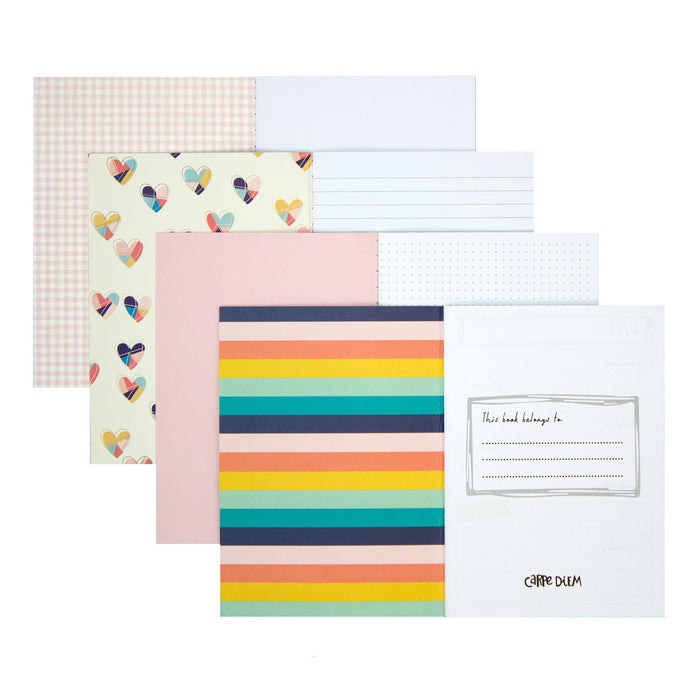 Carpe Diem Hearts Assortment A6 Notebooks - 4 Pack