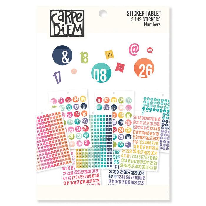 Carpe Diem Numbers A5 Sticker Tablet