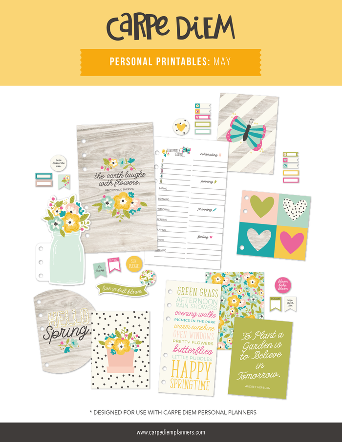 carpe diem Personal Planner Printables - May Freebie