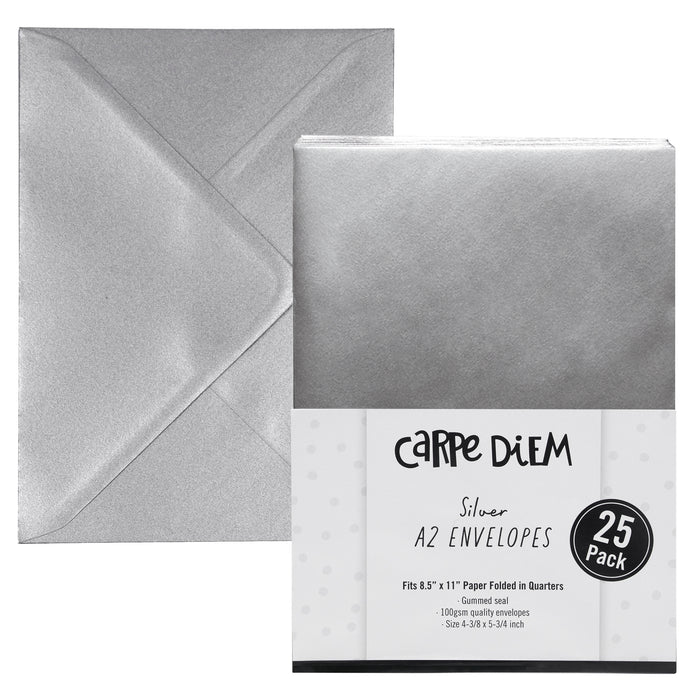 Carpe Diem Silver A2 Envelopes - Pack Of 25