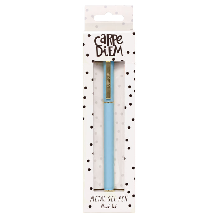 Carpe Diem Sky Blue Metal Gel Pen