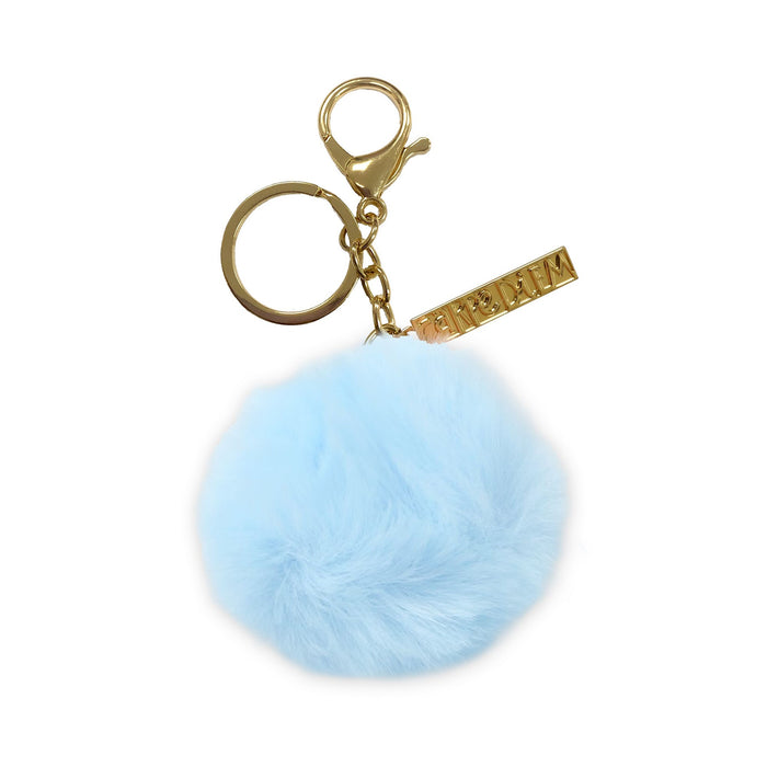 carpe diem Sky Blue Pom Pom Keyring