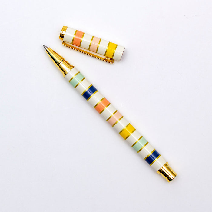 Carpe Diem Stripes Metal Gel Pen