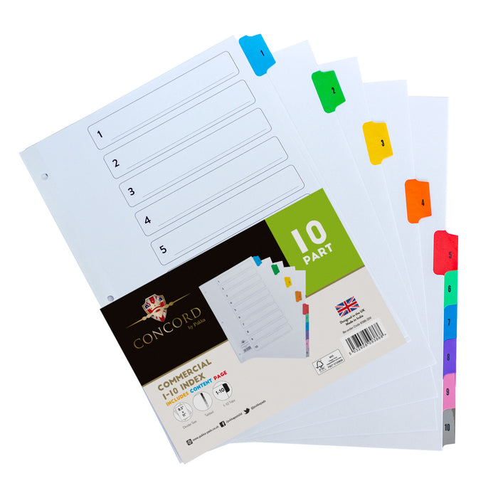 carpe diem Concord Mylar Index Letter size Multi 1-10