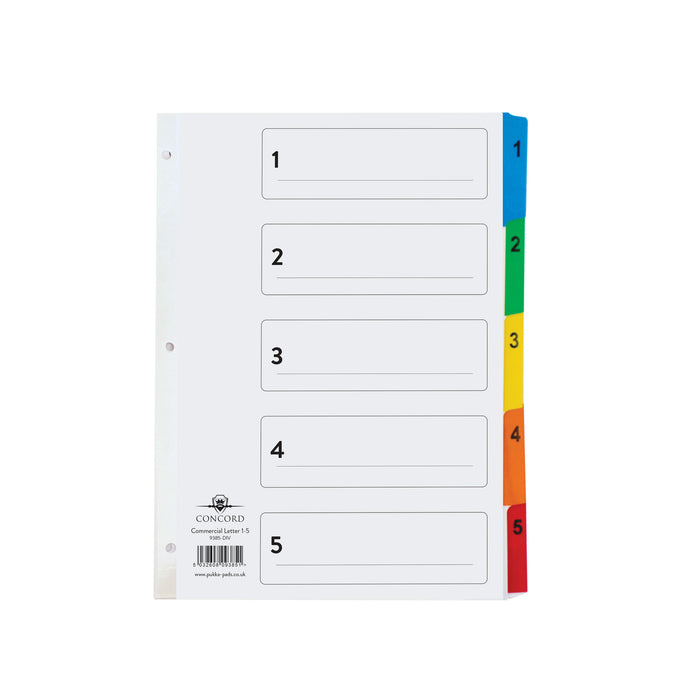 Carpe Diem Concord Mylar Index Letter Size Multi 1-5