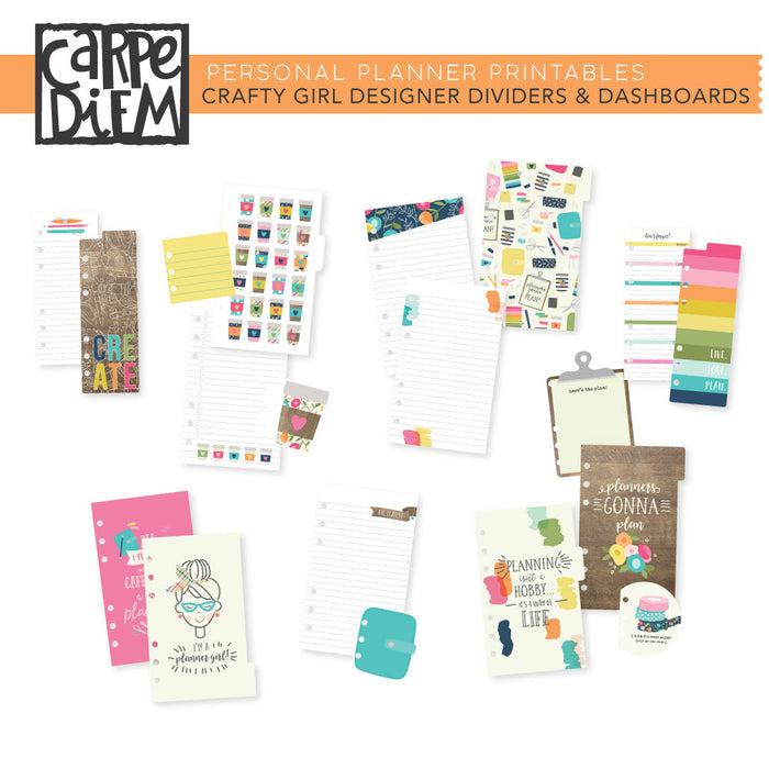 carpe diem Crafty Girl Personal Planner Printables - Designer Dividers & Dashboards