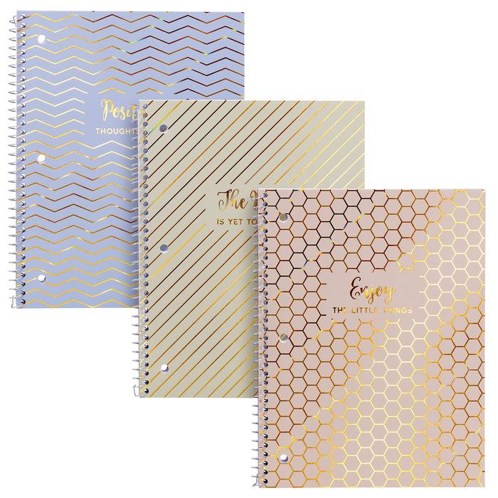 carpe diem Haze 1 Subject College Ruled Notebooks - Assorted Pack of 3