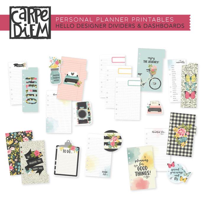 carpe diem Hello Personal Planner Printables - Designer Dividers & Dashboards