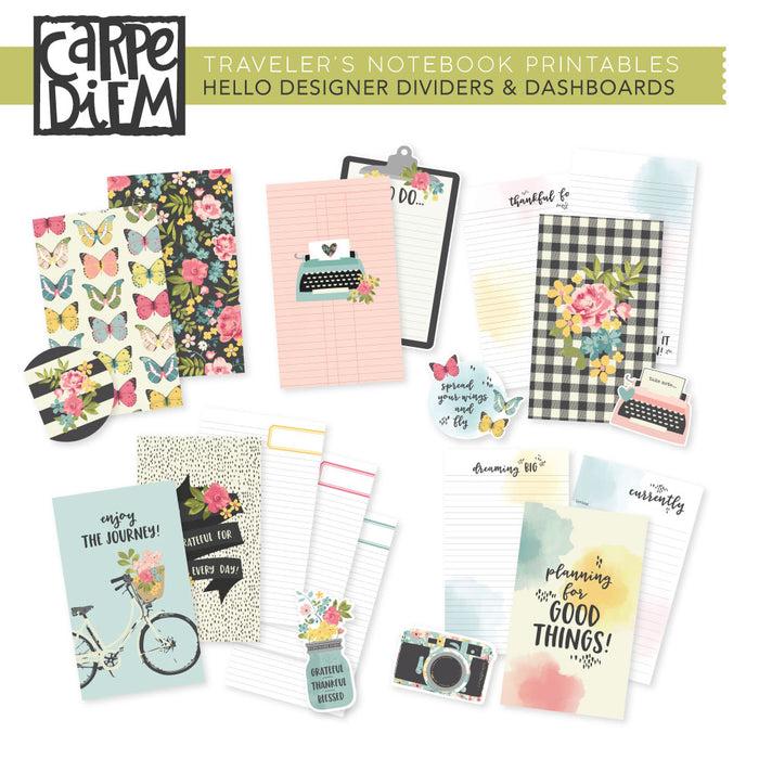 carpe diem Hello Traveler's Notebook Printables - Designer Pages & Dashboards