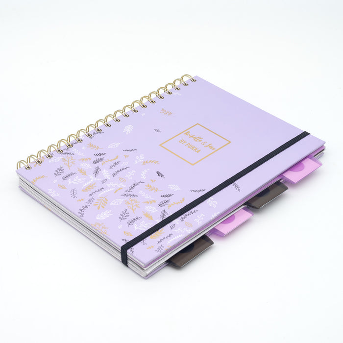 Carpe Diem Lilac Rochelle & Jess Squared B5 Subject Divider Notebook