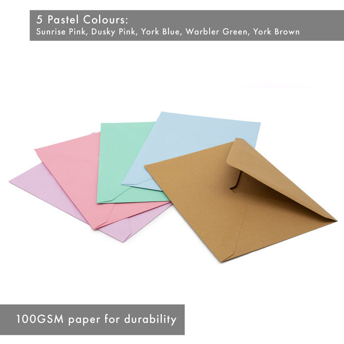 Carpe Diem Pastel Colored Assorted A2 Envelopes - Pack Of 25