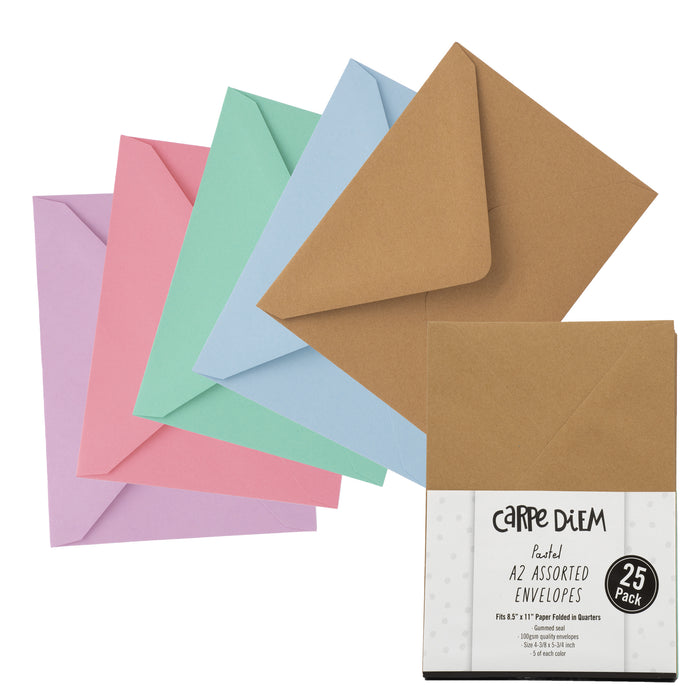 carpe diem Pastel Colored Assorted A2 Envelopes - Pack of 25