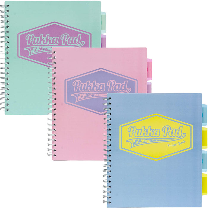 carpe diem Pastel Lettersize 5-Subject Divider Notebooks - 3 Pack