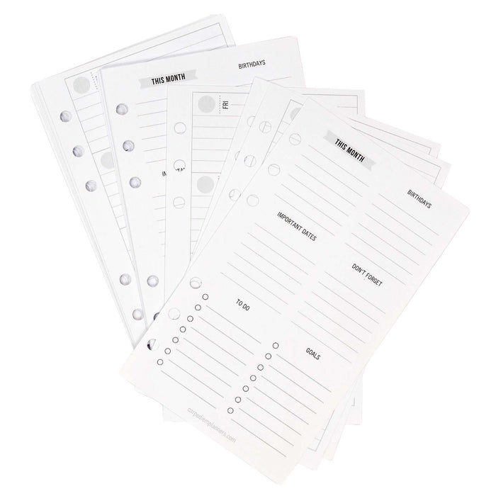 Carpe Diem Personal Planner Horizontal Weekly Inserts