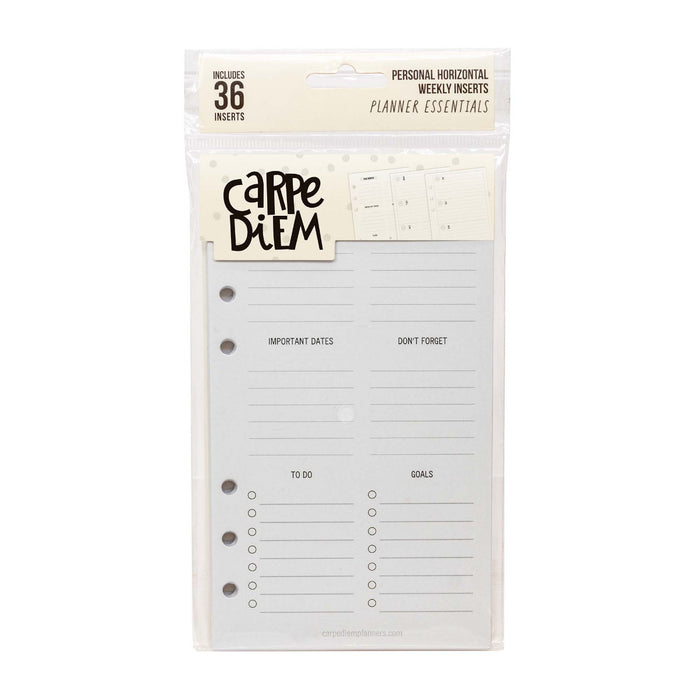 Carpe Diem Personal Planner Horizontal Weekly Inserts