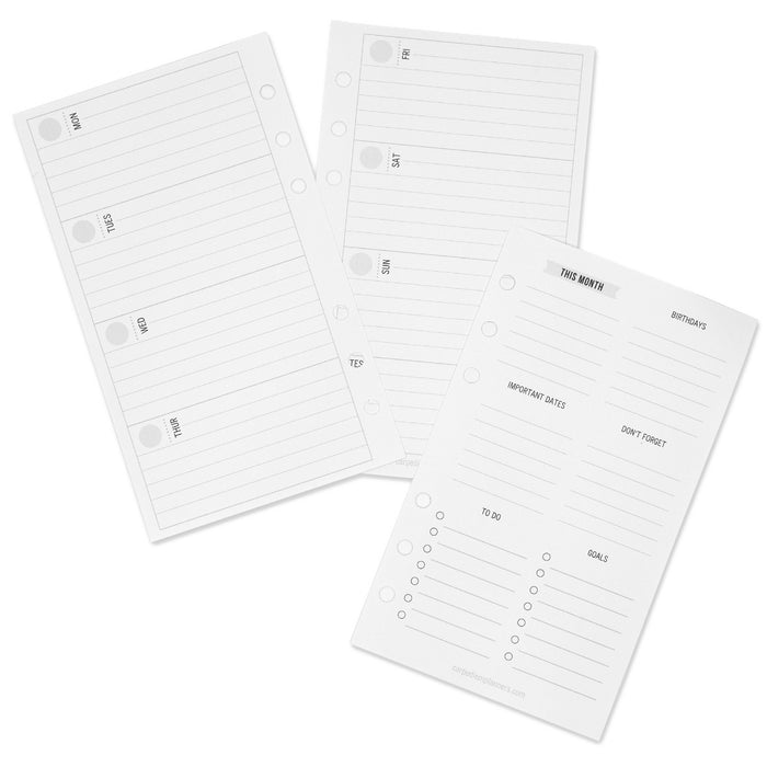 carpe diem Personal Planner Horizontal Weekly Inserts