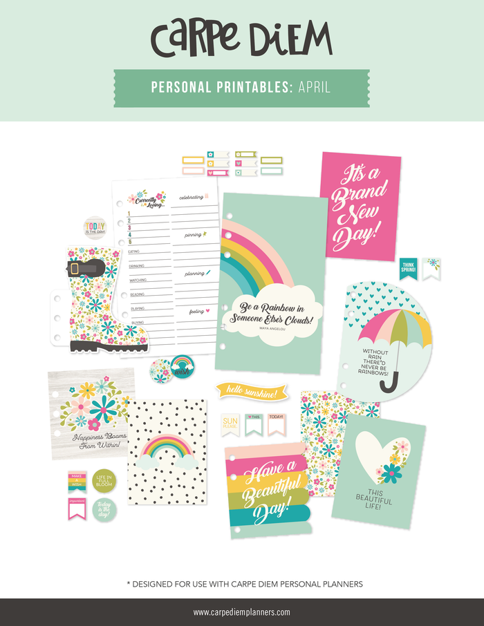 carpe diem Personal Planner Printables - April Freebie