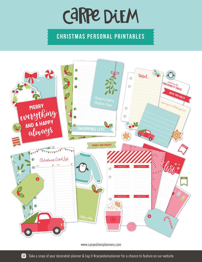 carpe diem Personal Planner Printables - Christmas Freebie