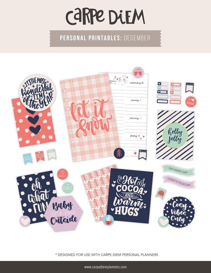carpe diem Personal Planner Printables - December Freebie