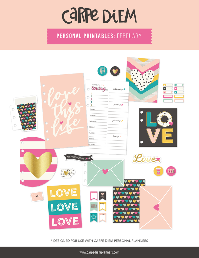 carpe diem Personal Planner Printables - February Freebie