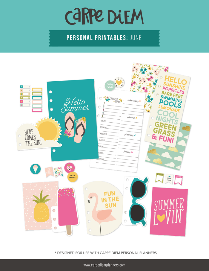 carpe diem Personal Planner Printables - June Freebie