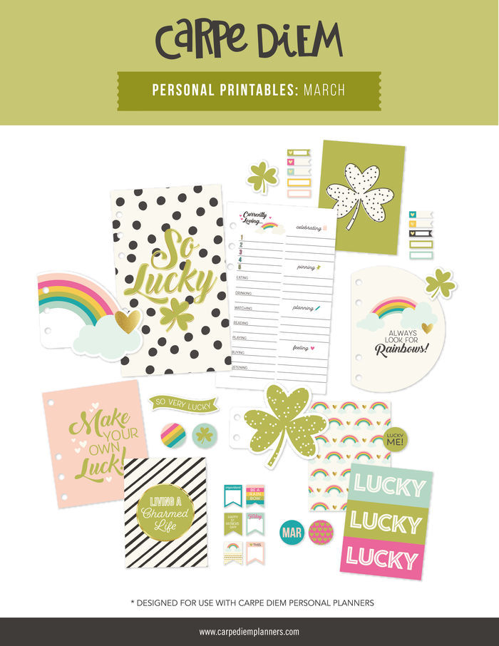 carpe diem Personal Planner Printables - March Freebie