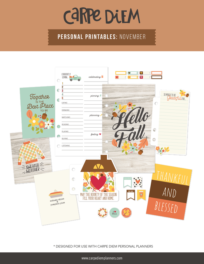 carpe diem Personal Planner Printables - November Freebie