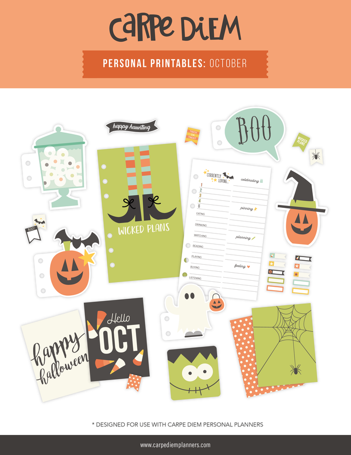 carpe diem Personal Planner Printables - October Freebie