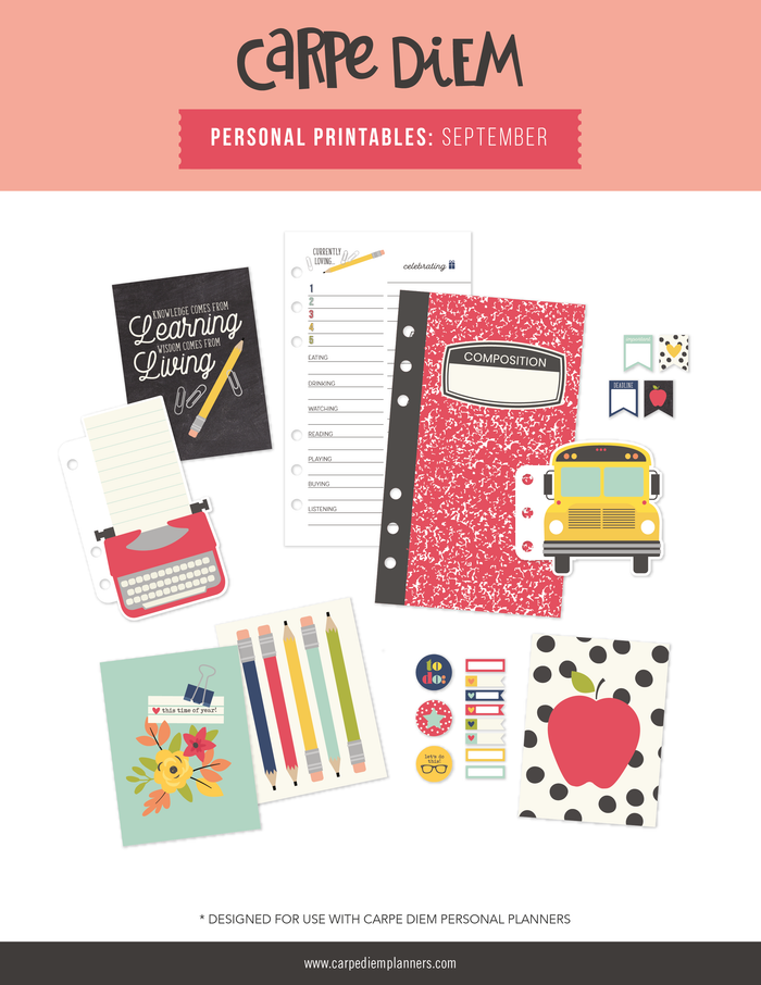 carpe diem Personal Planner Printables - September Freebie