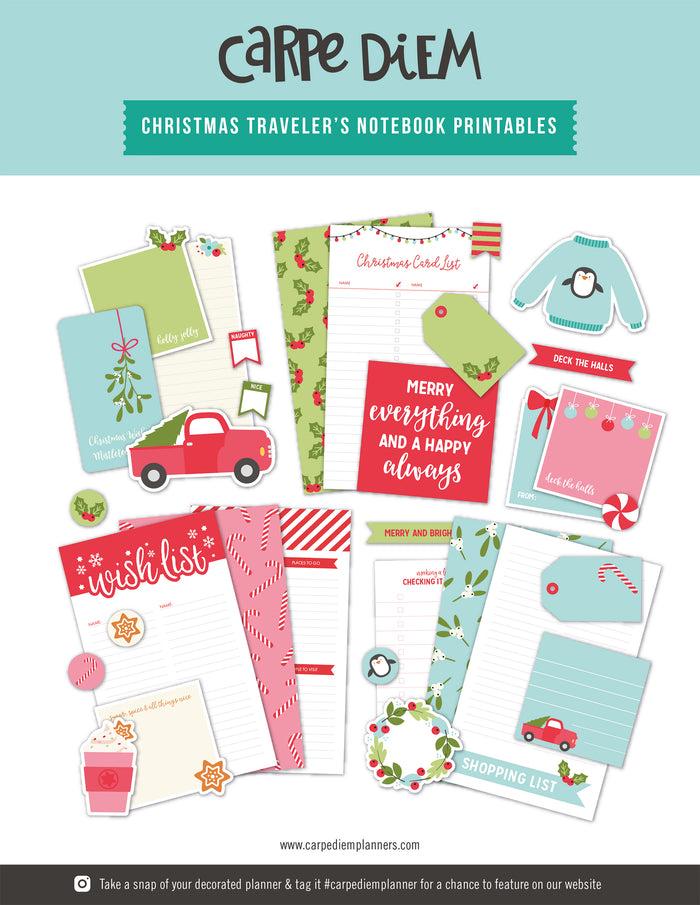 carpe diem Traveler's Notebook Printables - Christmas Freebie