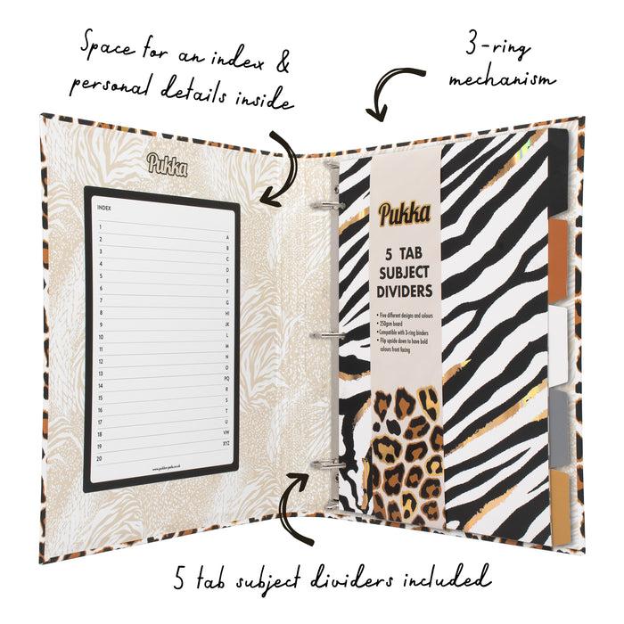 Carpe Diem Wild Leopard Print Rollbound Binder Preloaded 3-Ring