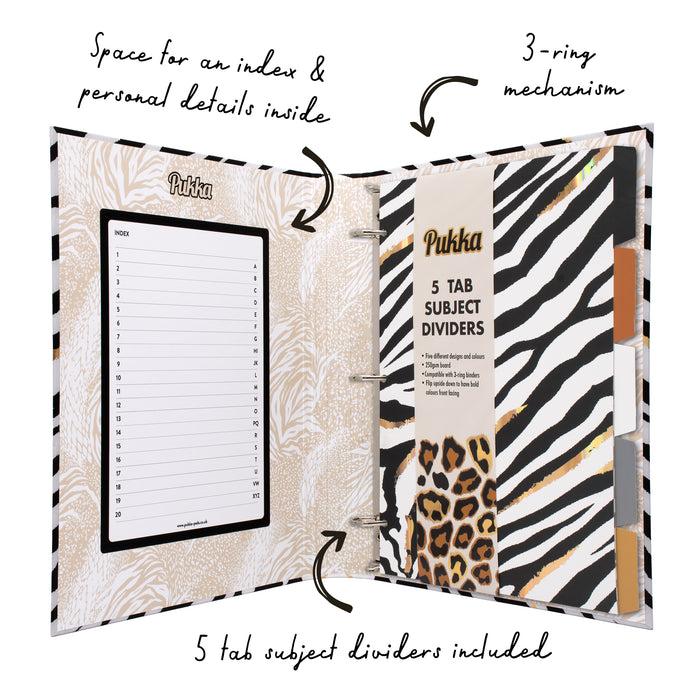 Carpe Diem Wild Zebra Print Rollbound Binder Preloaded 3-Ring