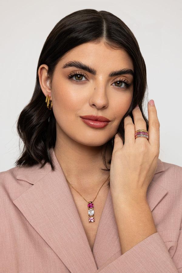 Carraig Donn Baguette Style Yellow Stone Ring Size 8